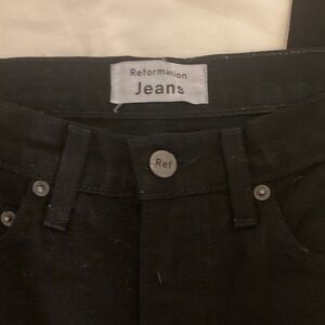 Reformation Julia high cigarette black womens Jeans size 24